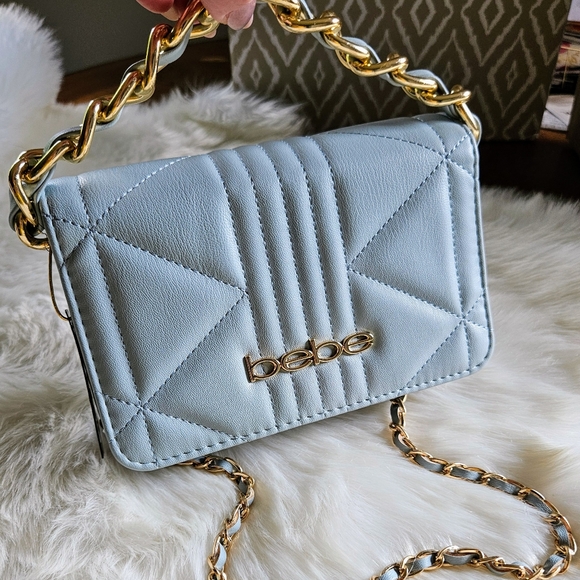 bebe leather & chain 2 way bag NWT - Picture 4 of 10